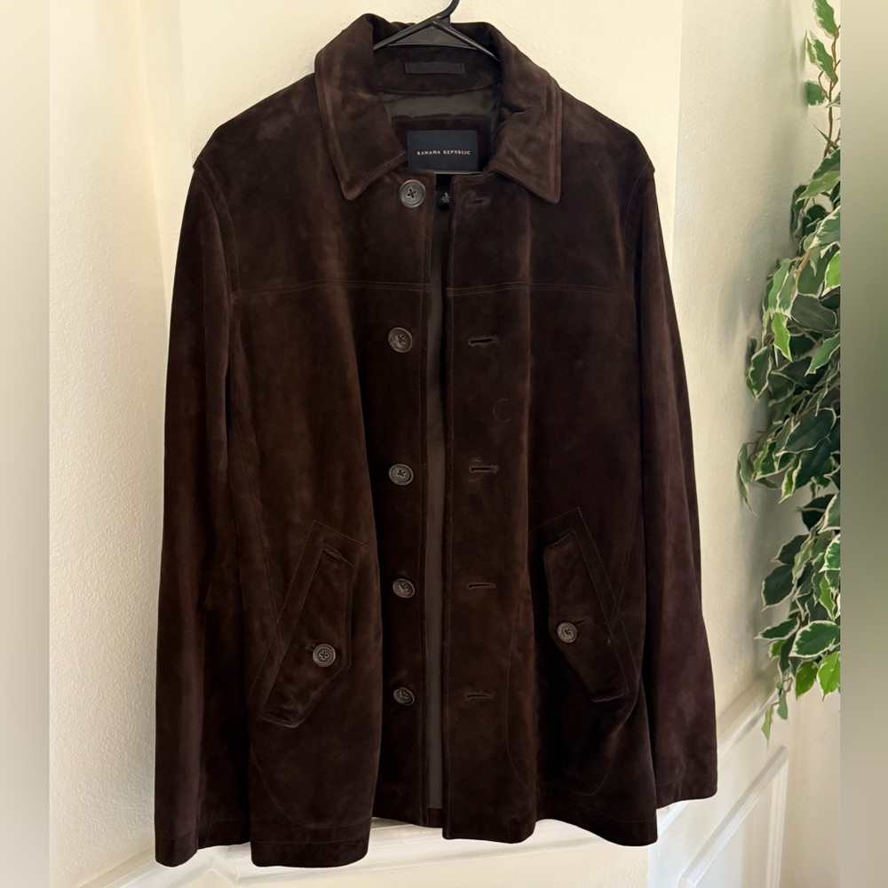 Banana Republic Dark Brown Suede Leather Jacket